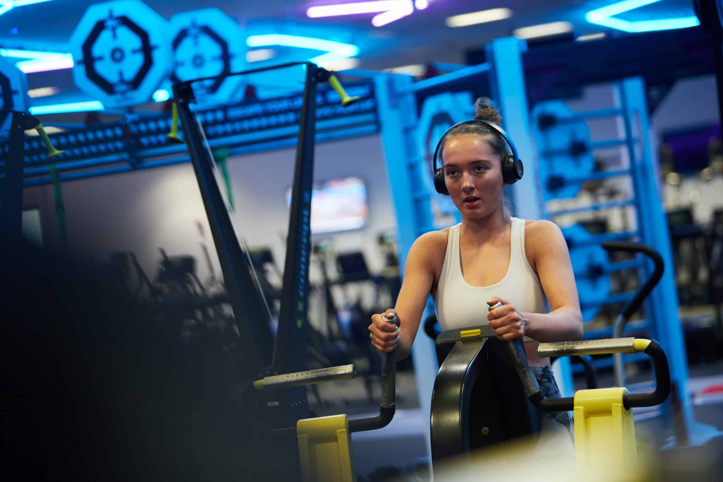 Girl working out at Huddersfield Leisure Centre